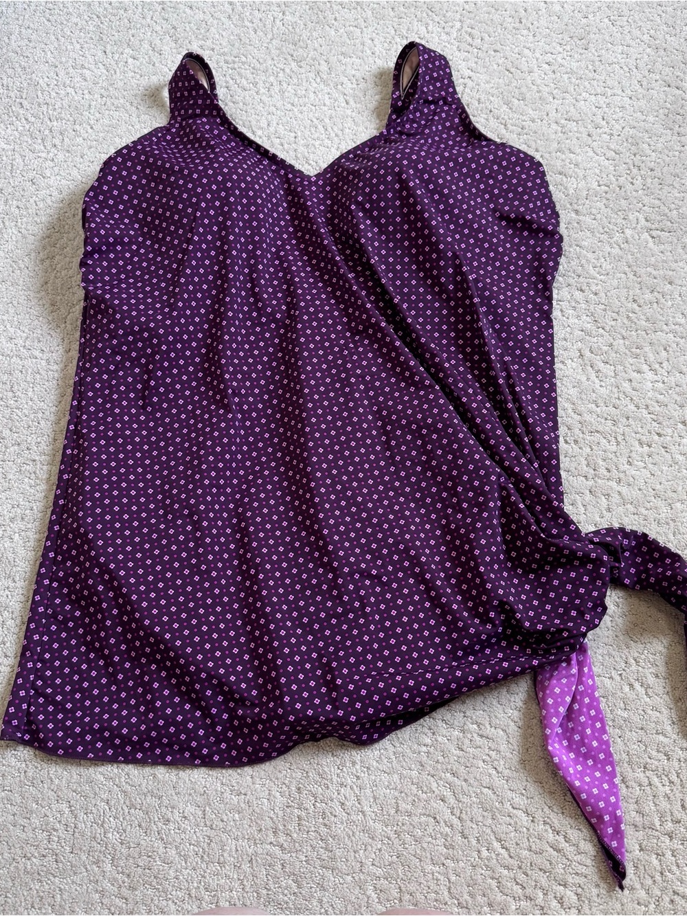 Lands' End Women's Slender Suit Fauxkini One Piece Swimsuit  Purple 20 W